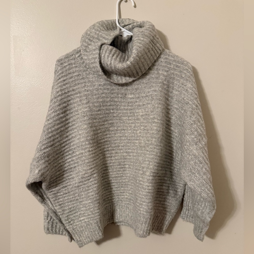 Leith Heather Gray Cowl Neck Sweater